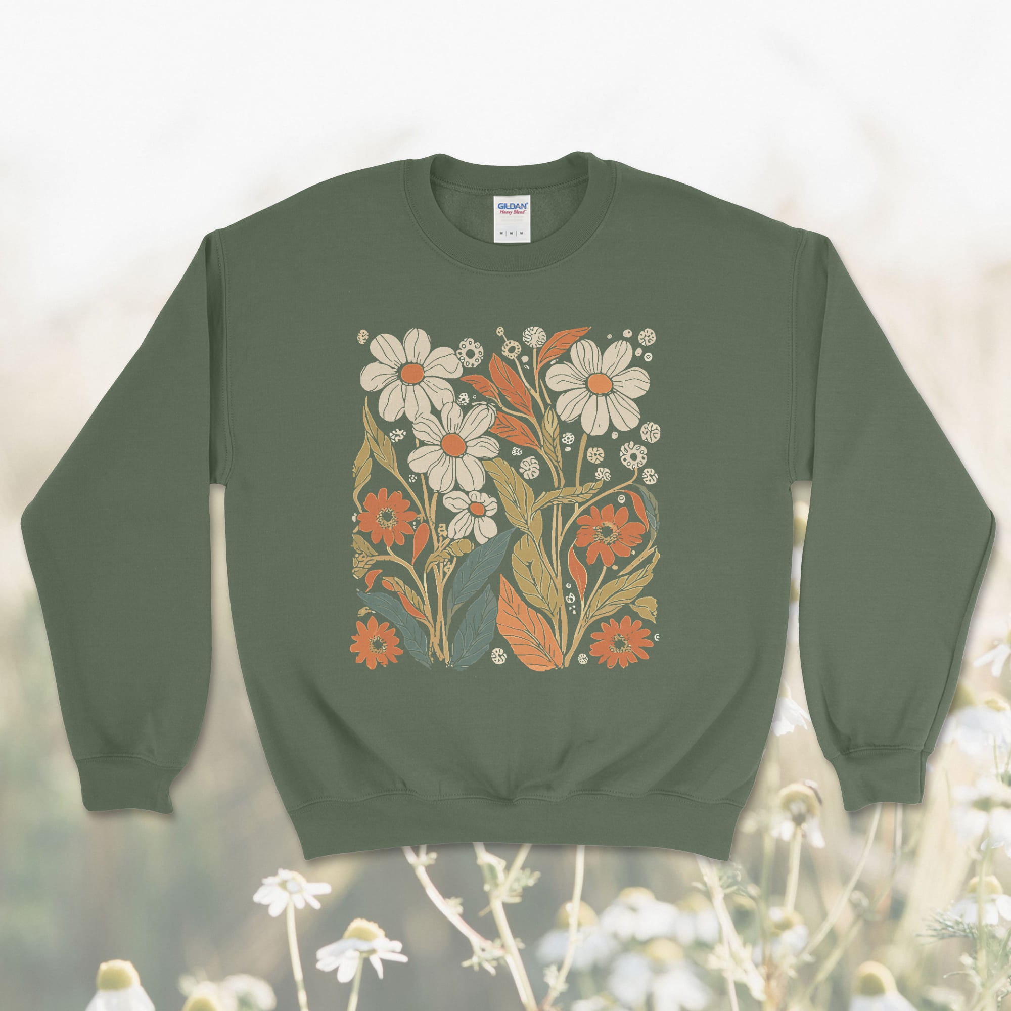 Art Nouveau Wildflower Crewneck Sweatshirt